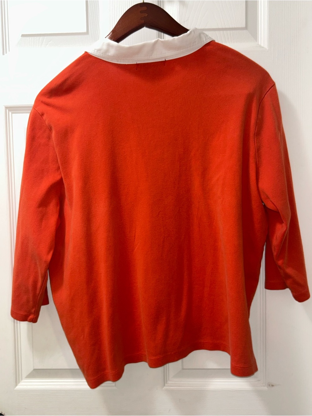 Lauren Ralph Lauren 3X Orange & White Collared Polo Shirt 100% Cotton - Picture 3 of 5